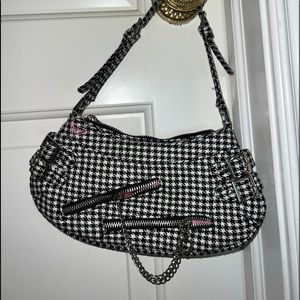Roxy black and white plaid bag